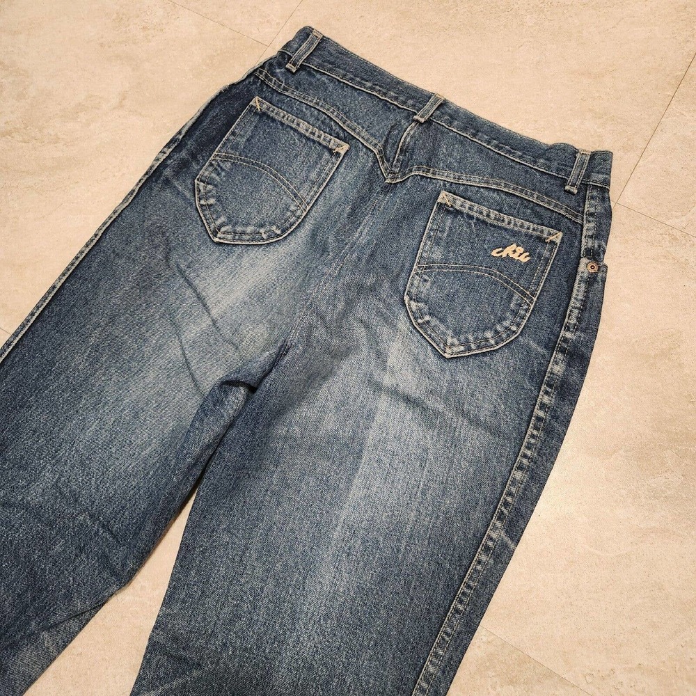 VTG CHIC 80s Blue‎ Denim High-Rise Waisted Mom Jeans USA Made Womens 13/14 Short